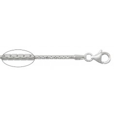 1.5mm Rounded Diamond Cut Box Chain, 16" - 24" Length, Sterling Silver
